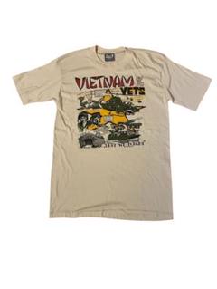 80s ベトナム戦争Tシャツ ベージュ Lサイズ アメリカ製　プリントTシャツ
