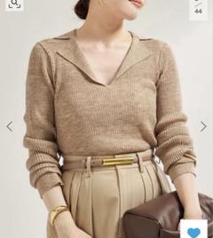 美品 Plage シアーリブ ポロ ベージュ プラージュ 美品 Plage シアーリブ ポロ ベージュ プラージュ