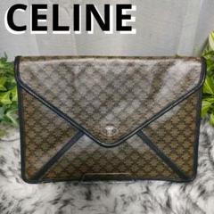 CELINE クラッチバッグ トリオンフ ブラウン セリーヌ マカダム 革