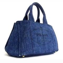 あんしん鑑定】PRADAプラダカナパデニムハンドトートバッグ