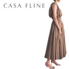 E925 CASA FLINE ブラウジングノースリーブシャツワンピース