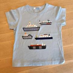 ファミリア　半袖Tシャツ　夏　アップリケのりもの／サイズ100