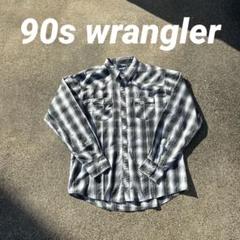 70s wrangler オンブレ　チェックシャツ　ウエスタンシャツ　好配色 90s 好配色 オンブレチェック ウエスタン シャドーチェック