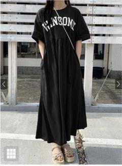 美品です❣️GRL WINSOME ロゴ入り 半袖ワンピース 黒