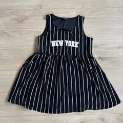 子供服 夏服 NEW YORK ストライプ ノースリーブワンピース Mサイズ