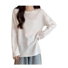 抜け感シルエット◎白ワッフルトップスM