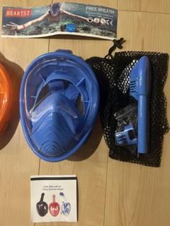 【美品】HEARTST 180度超広角 シュノーケルフルフェイスマスクXS