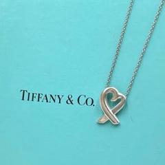 美品 Tiffany ラビングハート ネックレス シルバー925 ビンテージ
