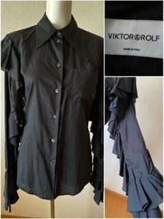 VIKTOR&ROLFヴィクターアンドロルフ フリルブラウス　黒38美品のサムネイル