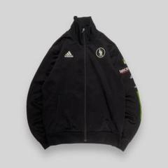 00s アディダス ナイロン切替 トラックジャケット 刺繍ロゴ L Y2K 00s adidasアディダス パフォーマンス ロゴ刺繍 ツートン