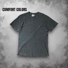 00s ComfortColors 後染め ポケットTシャツ 無地 USA