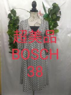 超美品 ボッシュ ジャージ ワンピース 38 ポリエステルスムース幾何プリント