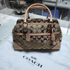 ❇極美品！『COACH ミニボストンバッグ』 ベージュ・ブラウン COACH ミニボストンバッグ