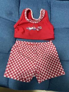 (極美品) familiar ファミリア 水着 女の子 赤 セパレート