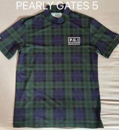 PEARLY GATES 5 チェック柄ハイネックシャツ