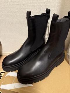 ZARA サイドゴアブーツ レザー 本革 39サイズ 黒