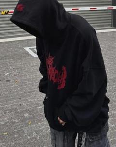 トップス EMOSTANCECLUB * UNDERMYCAR DOUBLE HOODIE EMOSTANCECLUB】× UNDERMYCAR DOUBLE LOGO OVERSIZ