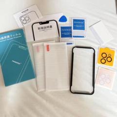 iPhone 15 Pro ガラスフィルム2枚＋カメラフィルム2枚 ガイド枠