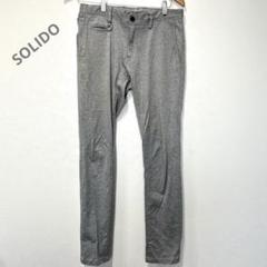 SOLIDO スリムフィット グレー チノパン　コットンジャージースラックス