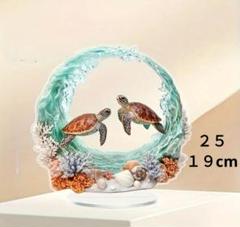 ２５　ウミガメと波　１９cmアクリルスタンド　サンキャッチャー