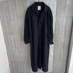 美品 コルトレイクリネン ロングシャツワンピース グリーン