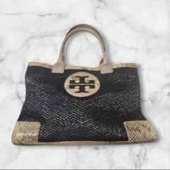 トリーバーチ トートバック パイソン柄 編み込み