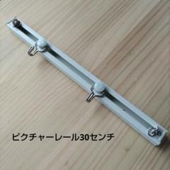 ピクチャーレール、３０センチ、アルミホワイト１セット