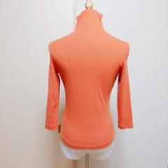 オレンジ ハイネック Tシャツ レディース 春