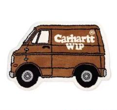 carhartt wip ロゴ　カーペット　マットレス　玄関マット　ブラウン