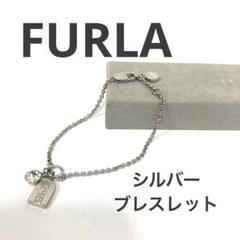 【最終お値下げ】　フルラ　FURLA ネックレス ラインストーン装飾　美品 正規品】フルラ シルバーカラー ロゴ ネックレス ラインストーン