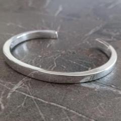 シンプル シルバー バングル S925 デザイン ブレスレット アクセサリー