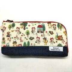 ハンドメイド長財布（猫ずきんちゃん気をつけて✕デニム）