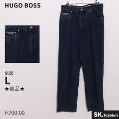 ★美品★ HUGO BOSS パンツ　ワイド　デニム　メタルパッチ　コットン