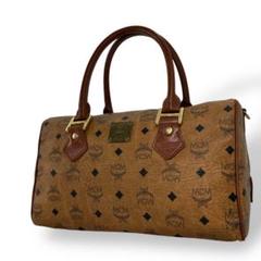 MCM エムシーエム ミニボストン ヴィセトス ハンドバッグ ブラウン レザー