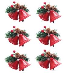 6個✨ クリスマスベル オーナメント クリスマスツリー レッド