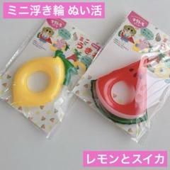 ミニ浮き輪 うきわ レモンとスイカ 2点 セリア ダイカットフルーツ ぬい活のサムネイル