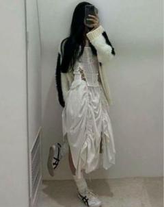 heavy flare skirt melt the lady ホワイト