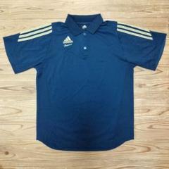 adidas プロフェッショナル ポロシャツ L ネイビー ゴールドロゴ