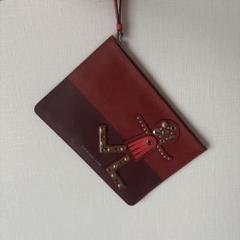 【美品✨】MARC BY MARC JACOBS レッドクラッチバッグ綺麗め上品