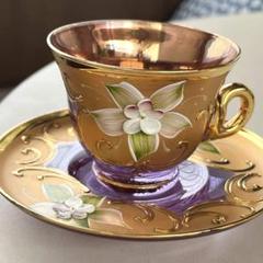 ムラノガラス.ベネチアンガラス ティーカップ .ソーサ、１セットはジャンクです。 Venetian glass / ベネチアガラス ｜イタリア｜GLS0010