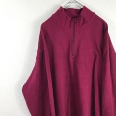 USA古着 chaps ハーフジップ スウェット エンジ