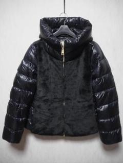♦︎美品♦︎HERNO ヘルノ　エコファー 切り替え ダウンジャケット　ブラック ♦︎美品♦︎HERNO ヘルノ エコファー 切り替え ダウン