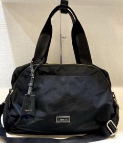 美品】agnes b. ナイロン×レザー ボストンバッグ 2way 黒 - メルカリ