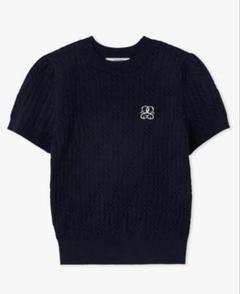 新品未使用☆即完売 SNIDEL スキッパーニットプルオーバー ネイビー Sustainableスキッパーニットプルオーバー(ニット)｜トップス