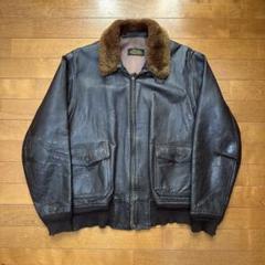 60s USNAVY G-1 黒タグ レザージャケット パイピング