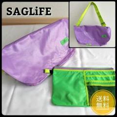 SAGLiFE メッセンジャーバッグ ライムグリーン×パープル インナーポーチのサムネイル