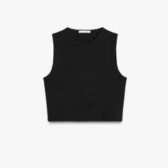 zara コットンクロップドトップス　M