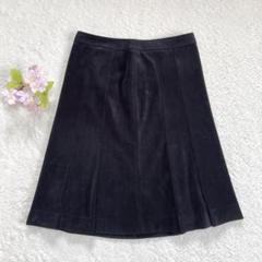 美品★オンワード樫山 【23区】 総ベロア タックフレアスカート （L）
