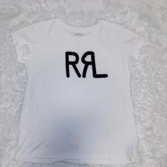 【ダブルアールエル】RLロゴプリント ホワイト　Tシャツ ダブルアールエル) RRL ロゴ クルーネック Tシャツ ウォッシュド