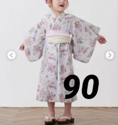 【新品】プティマイン 浴衣 90cm 花柄 レース 人気カラー